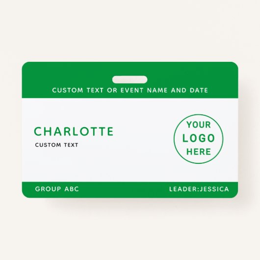 Kinder ID Lanyard Sjabloon Muziek Tour Schoolreis Badge (Voorkant)