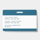 Kinder ID Lanyard Sjabloon Muziek Tour Schoolreis Badge (Back)