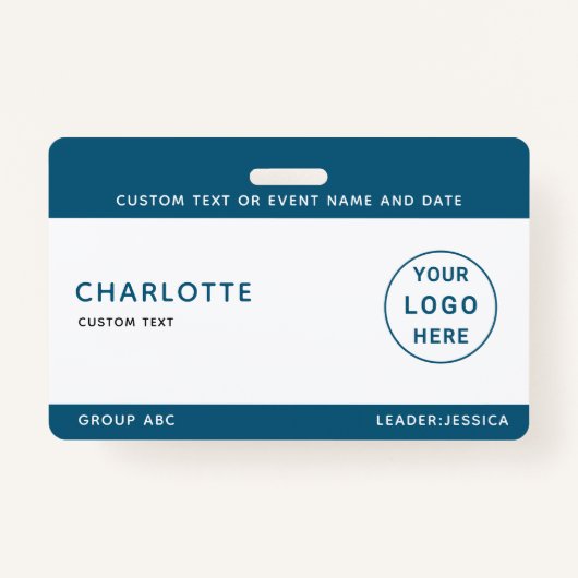 Kinder ID Lanyard Sjabloon Muziek Tour Schoolreis Badge (Voorkant)