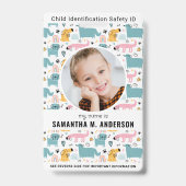 Kinder ID Nood Cute Honden Kinderen Identificatie Badge (Voorzijde)