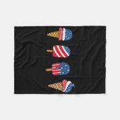 Kinder ijs 4 juli koel dessert patriottisch fleece deken (Voorkant (Horizontaal))
