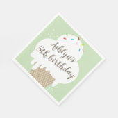 Kinder ijsje groene verjaardagsfeest servetten (Hoek)