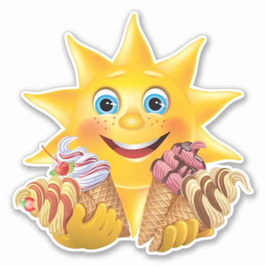 Kinder IJskiemkloon-Sticker Sticker (Voorkant)