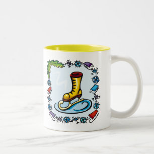 Kinder ijsschaatsen T-Shirten en Kinder cadeaus Tweekleurige Koffiemok