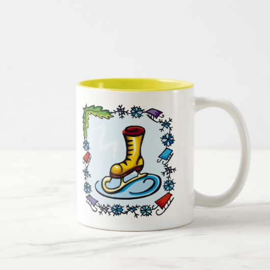 Kinder ijsschaatsen T-Shirten en Kinder cadeaus Tweekleurige Koffiemok (Rechts)
