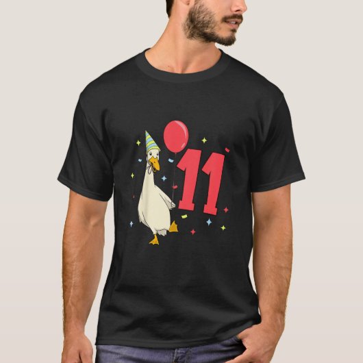 Kinder Ik ben 11 met runner duck - kinderen 11 jaa T-shirt (Voorkant)