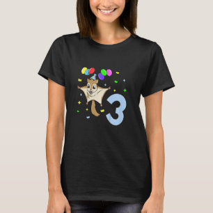 Kinder Ik ben 3 met vliegende eekhoorn - kids birt T-shirt