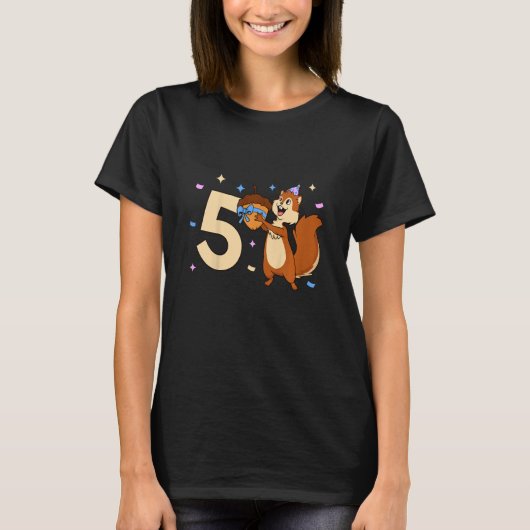 Kinder Ik ben 5 met chipmunk - kinderen 5 jaar T-shirt (Voorkant)
