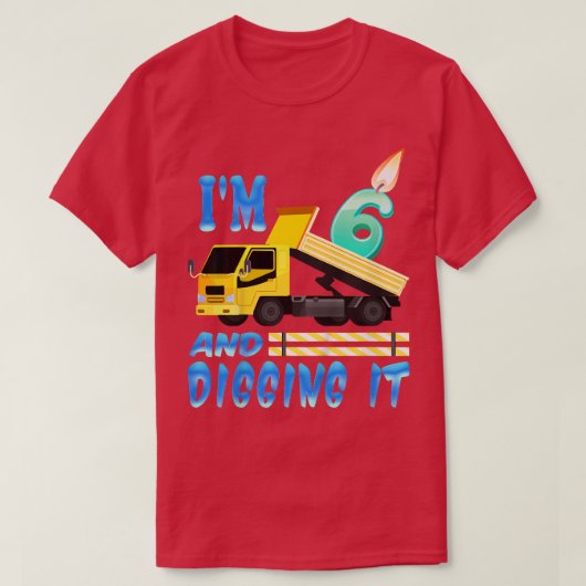 Kinder ik ben 6 jaar oud en graaf 6 jaar construct t-shirt (Design voorkant)