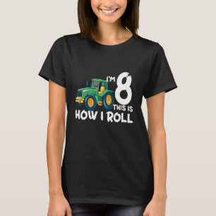 Kinder Ik ben 8 Zo rol ik Tractor 8 jaar oud B T-shirt