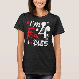 Kinder ik ben de vierde verjaardag van de vierde v t-shirt