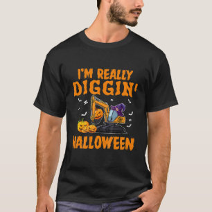 Kinder Ik ben echt graven graafmachine constructie T-shirt