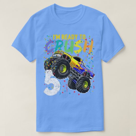 Kinder ik ben klaar om 5 Monster Truck 5th Birthd  T-shirt (Design voorkant)