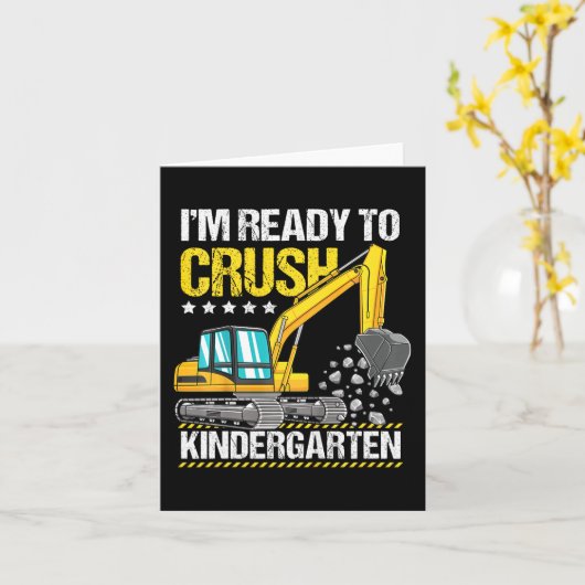 Kinder ik ben klaar om de kindertuin te beknibbele kaart (Gele Bloem)