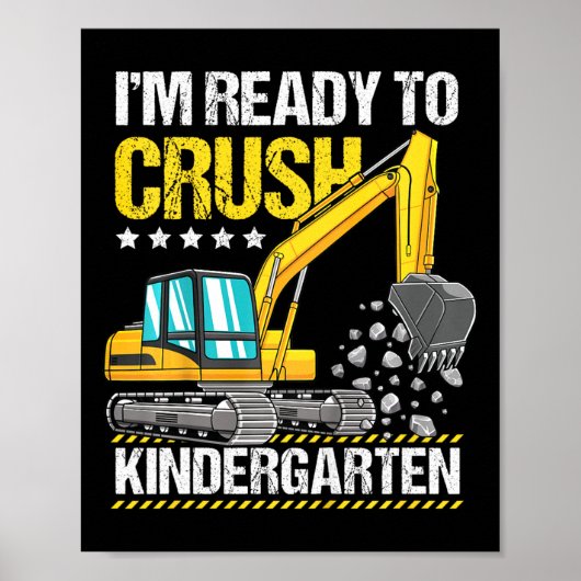 Kinder ik ben klaar om de kindertuin te beknibbele poster (Voorkant)