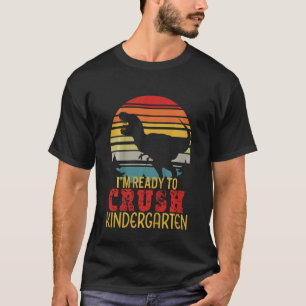 Kinder ik ben klaar om kindergarten dinosaur terug t-shirt