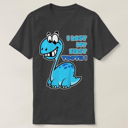 Kinder ik ben mijn eerste Tooth Cute Dinosaurs kwi T-shirt (Design voorkant)