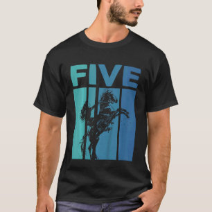 Kinder Ik ben nu 5 jaar vijfde verjaardagsruiter T-shirt