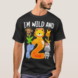 Kinder ik ben Wild en 2 twee dierentuin 2e verjaar T-shirt