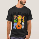Kinder ik ben Wild en 6 Zes dierentuinen 6 septemb T-shirt (Voorkant)