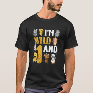 Kinder ik ben wild en een Safari dierentuin 1 jaar T-shirt