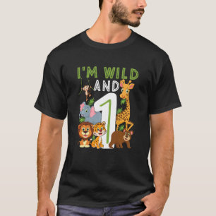 Kinder ik ben wild en een Safari dierentuin 1 jaar T-shirt