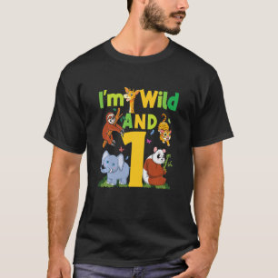 Kinder ik ben wild en een Safari dierentuin 1 jaar T-shirt