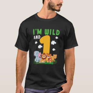 Kinder ik ben wild en een Safari dierentuin 1 jaar T-shirt