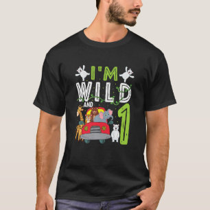 Kinder ik ben wild en een Safari dierentuin 1 jaar T-shirt