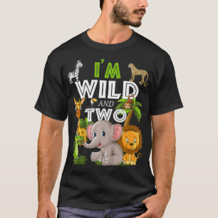 Kinder ik ben Wild en One Zoo Theme Birthday Safar T-shirt