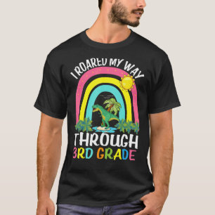 Kinder Ik brulde mijn weg door 3e klas dinosaurus T-shirt