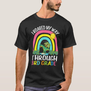 Kinder Ik brulde mijn weg door 3e klas dinosaurus T-shirt