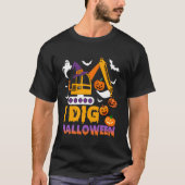 Kinder Ik Graaf Halloween Tractor Constructie Digg T-shirt (Voorkant)
