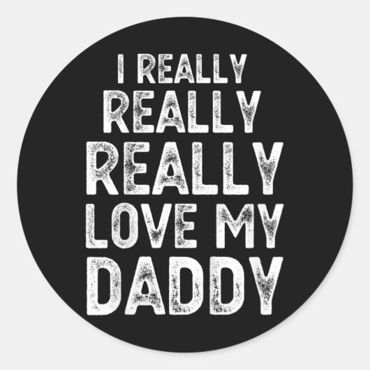 Kinder Ik hou echt van mijn vader Schattigee vader Ronde Sticker (Voorkant)