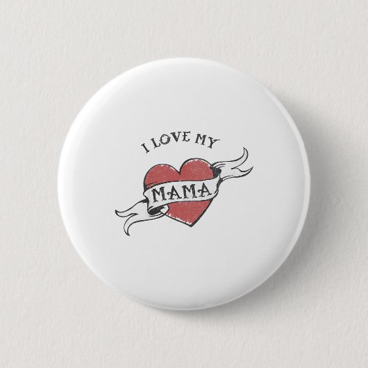 Kinder Ik hou van mijn Mama Hart Tattoo Moederdag  Ronde Button 5,7 Cm (Voorkant)