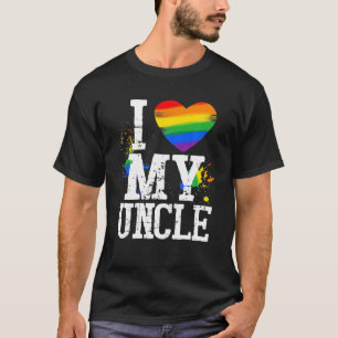 Kinder ik hou van mijn oom LGBT Flag Heart Gay oom T-shirt