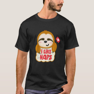 Kinder Ik hou van Naps Schattige luiaard T-shirt