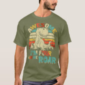 Kinder ik vier hoor me Roar Dinosaur Birthday Boy T-shirt (Voorkant)