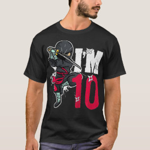 Kinder Im 10 jaar oud Ninjas 10e verjaardag T-shirt