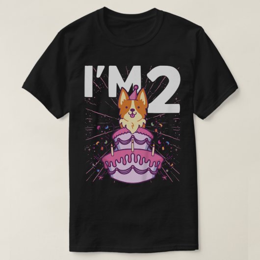 Kinder Im 2 bday Dog party Kinder 2e verjaardag Co T-shirt (Design voorkant)