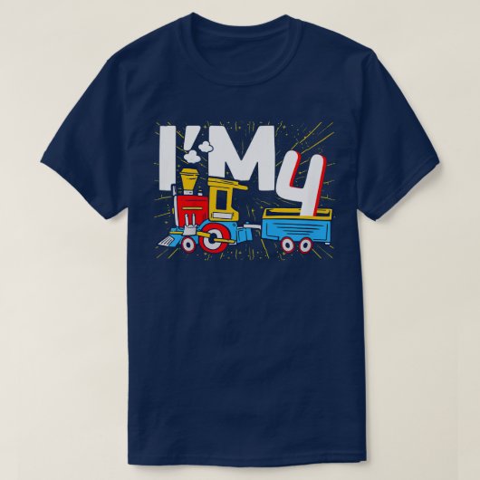 Kinder Im 4-daagse stoomlocomotief schattig 4-jari T-shirt (Design voorkant)