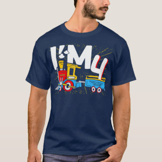 Kinder Im 4-daagse stoomlocomotief schattig 4-jari T-shirt