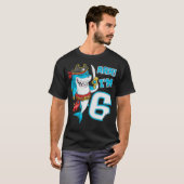 Kinder Im 6 jaar Bday Shark pirate 6th Birthday bo T-shirt (Voorkant volledig)