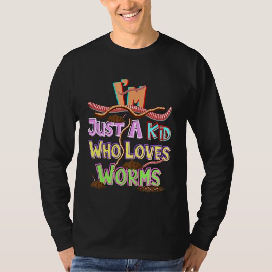 Kinder IM gewoon een Kind die houdt van wormen nac T-shirt (Voorkant)