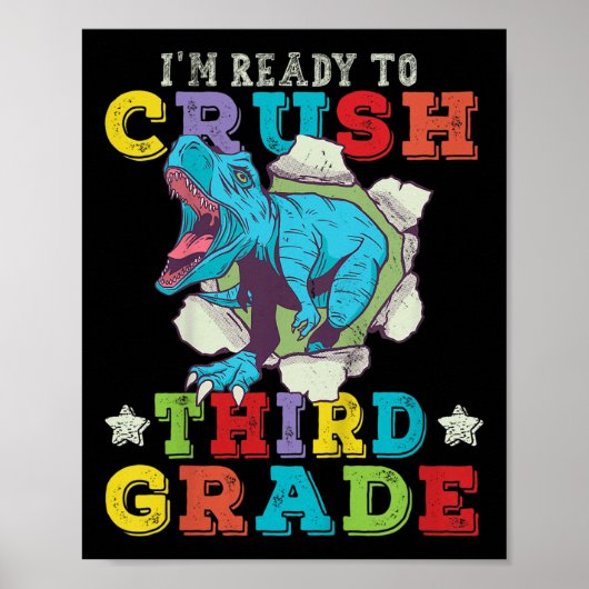 Kinder IM klaar om 3e klas dinosaurus terug te ver Poster (Voorkant)