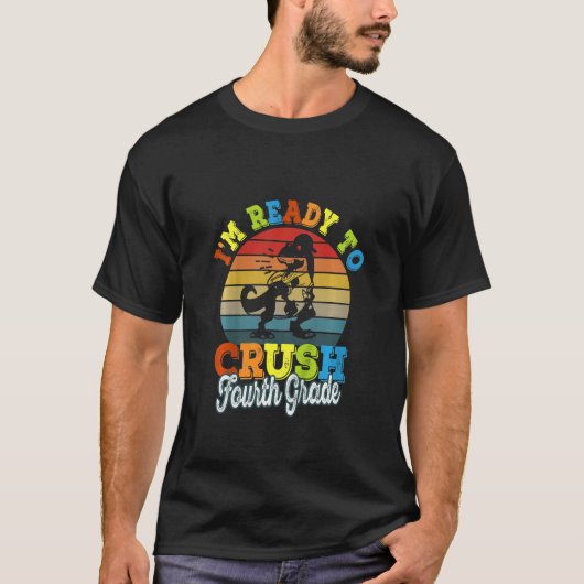 Kinder Im klaar om de dinosaurus van de vierde kl T-shirt (Voorkant)