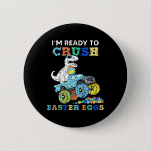 Kinder Im klaar om paaseienmonster T te spuiten Ronde Button 5,7 Cm
