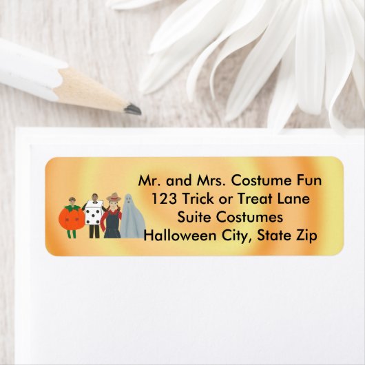 Kinder in Halloween Kostuums Adresetiketten Etiket (Insitu)