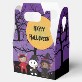 Kinder in kostuum Paarse Halloween Favor Box Bedankdoosjes (Geopend)