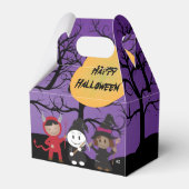 Kinder in kostuum Paarse Halloween Favor Box Bedankdoosjes (Voorkant Zijde)